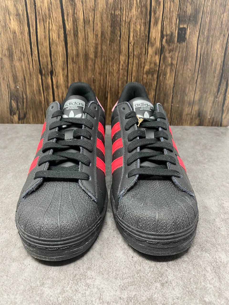 Adidas Superstar Sneakers Womens US 8 Black/Red/Pink Good Condition