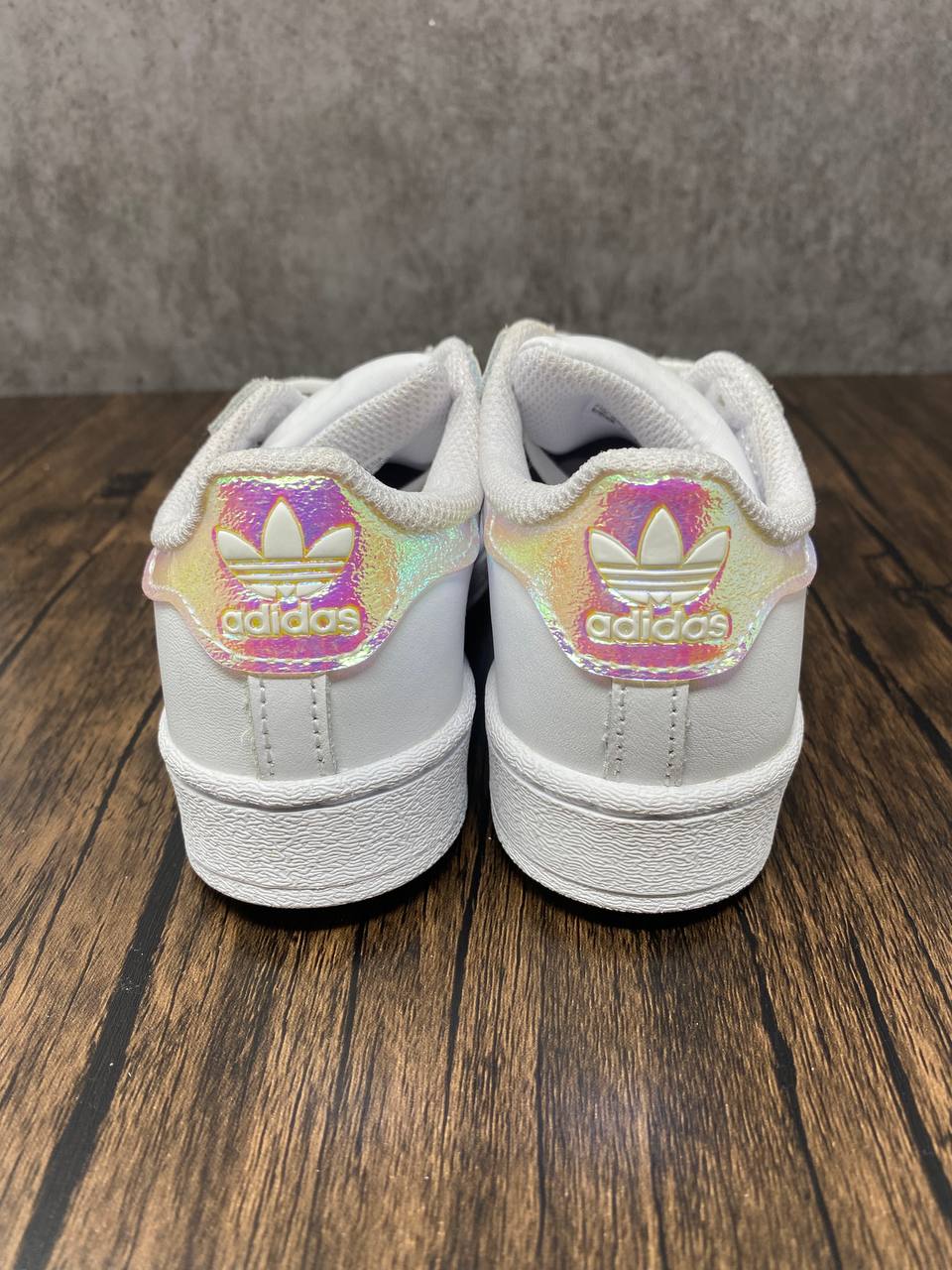 Adidas Superstar Iridescent White Youth Sneakers Like New