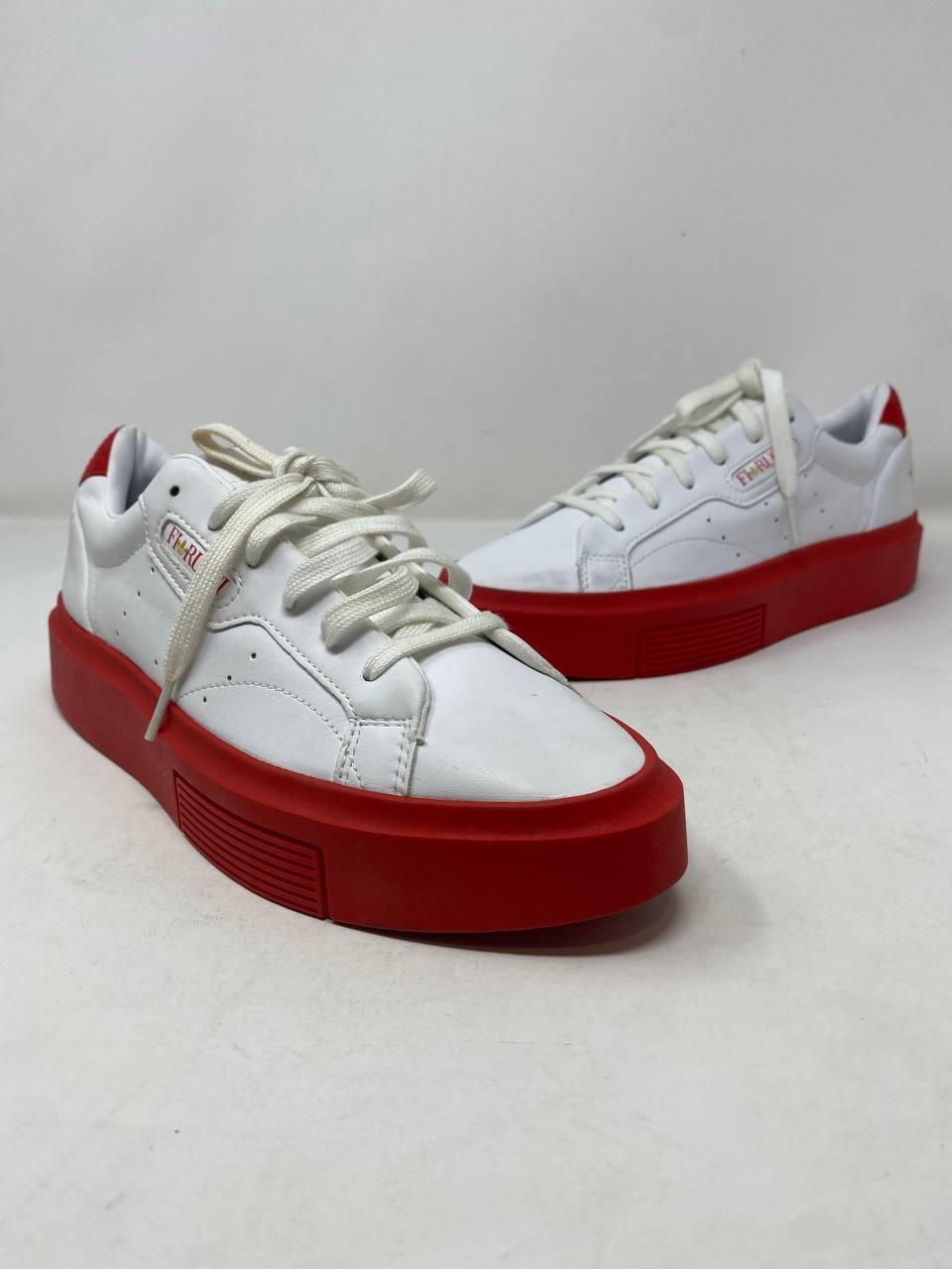 Adidas x Fiorucci Sleek Super Platform Sneakers Womens US 8 White/Red Like New