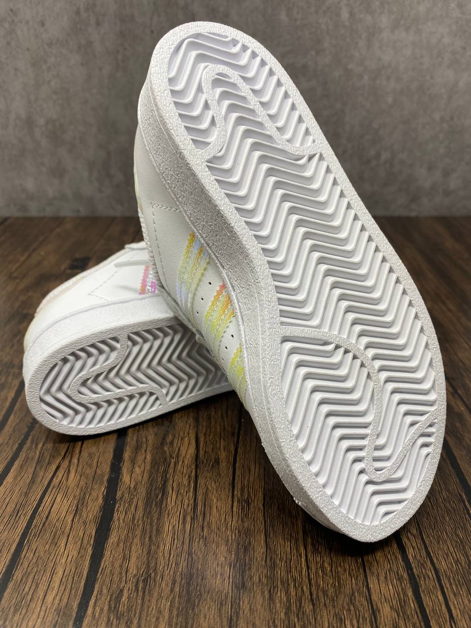 Adidas Superstar Iridescent White Youth Sneakers Like New