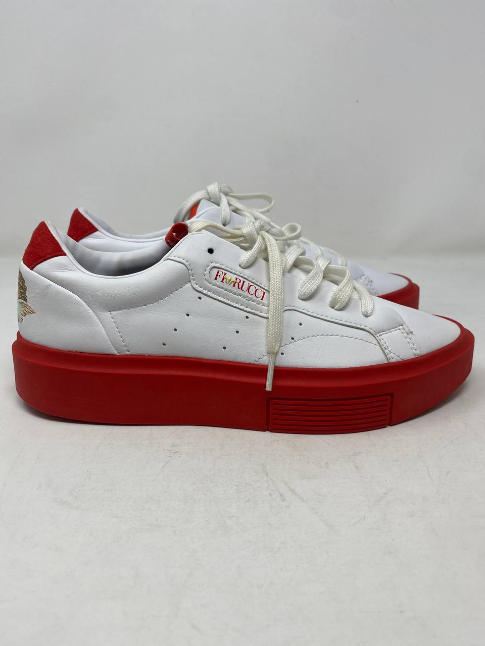 Adidas x Fiorucci Sleek Super Platform Sneakers Womens US 8 White/Red Like New