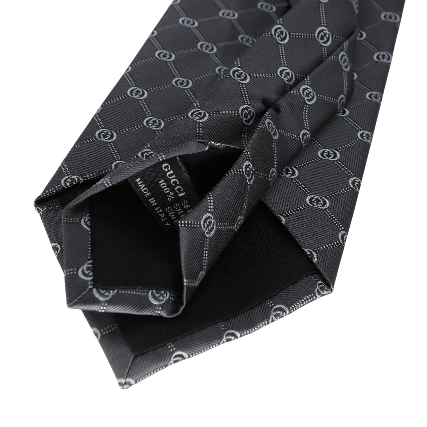 Gucci GG Pattern Silk Tie Gray Like New in Gift Box