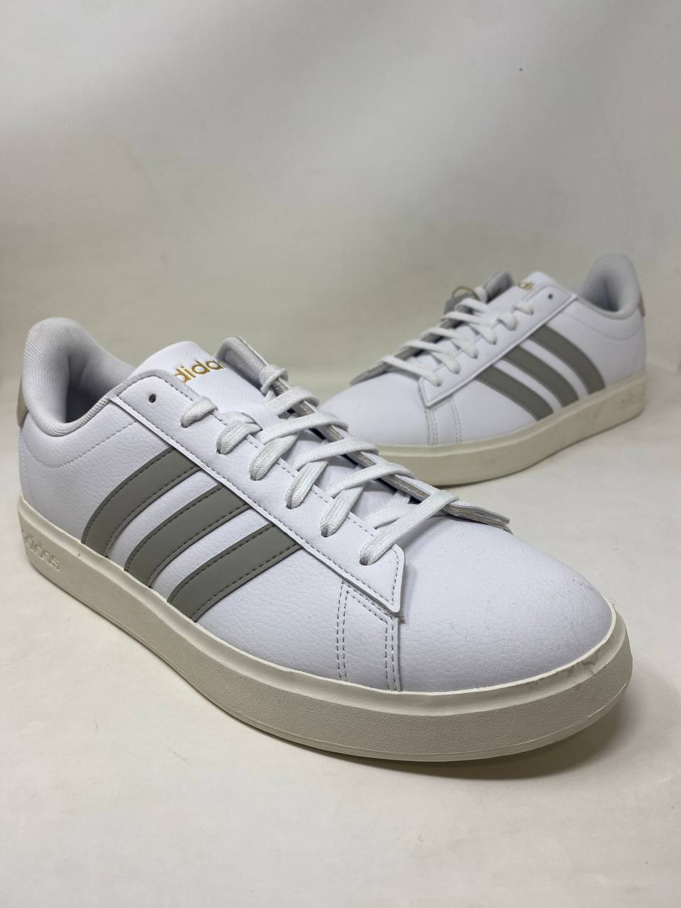 Adidas Grand Court Base 2.0 Mens White/Gray Sneakers - New