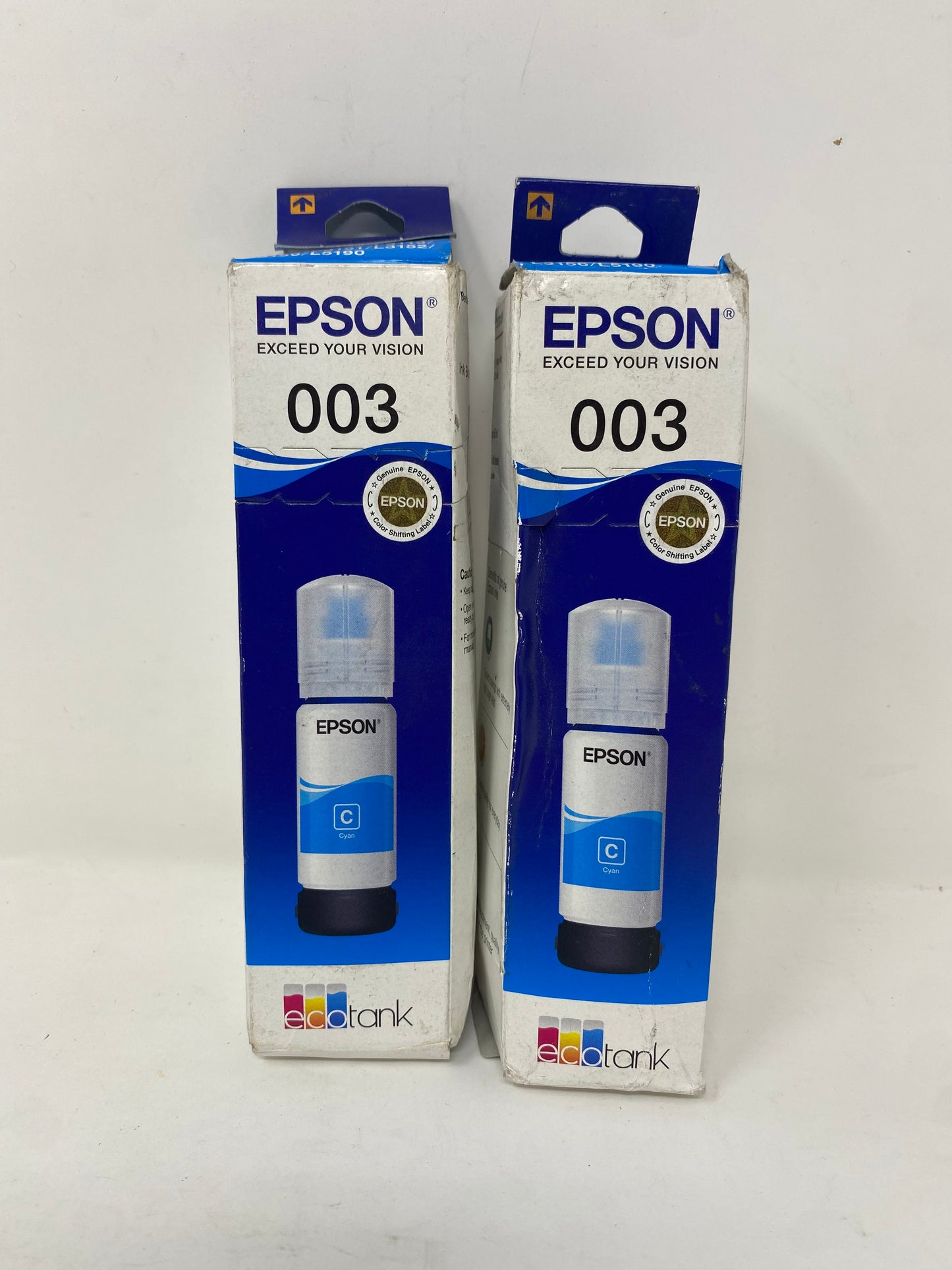 2x Epson 003 Cyan Ink Bottles for EcoTank Printers - New