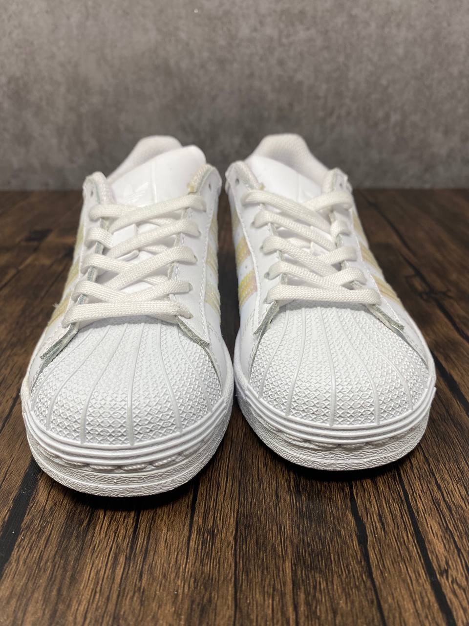 Adidas Superstar Iridescent White Youth Sneakers Like New