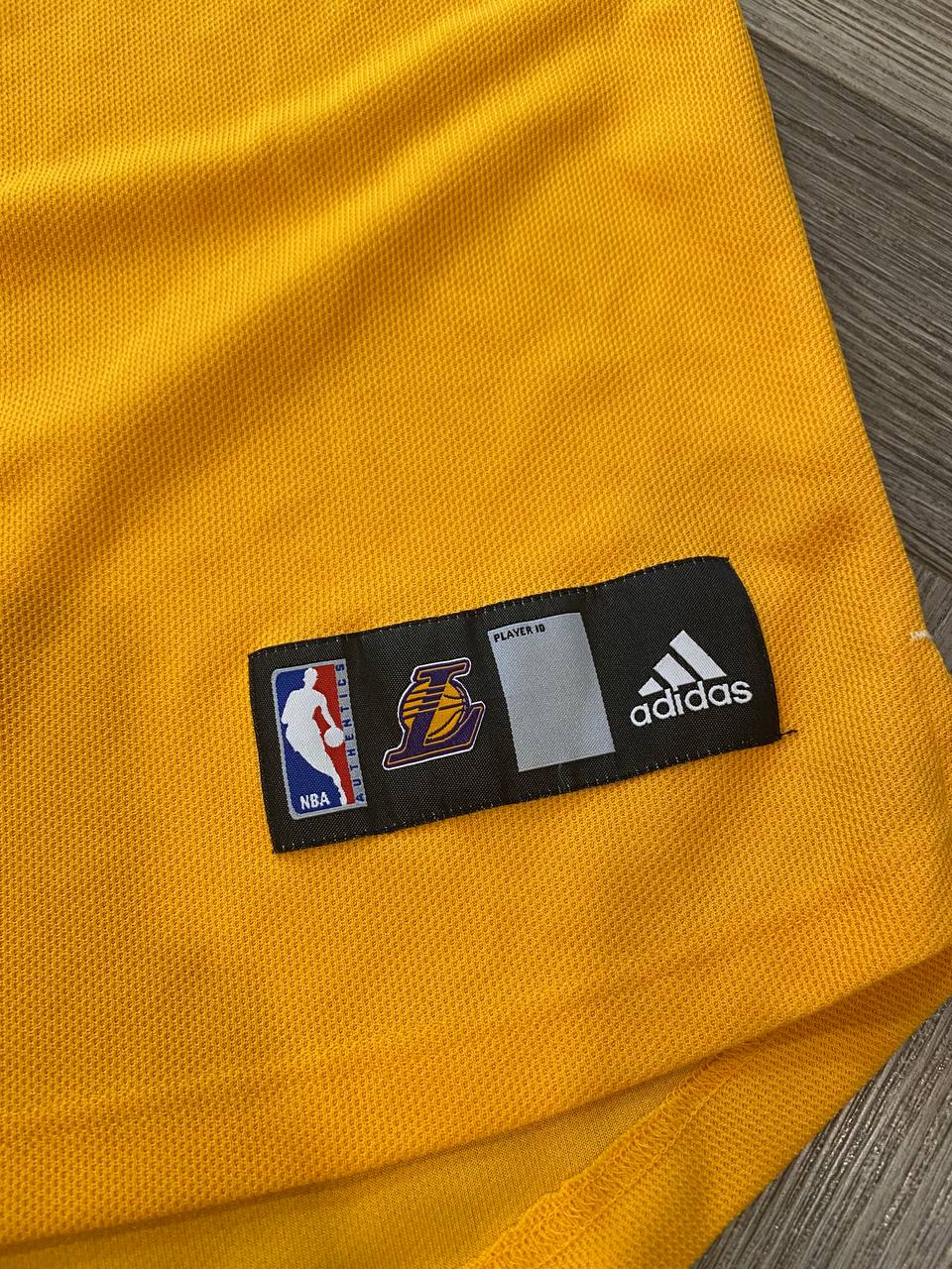 Adidas NBA Lakers Long Sleeve Shirt Yellow Mens Good Condition