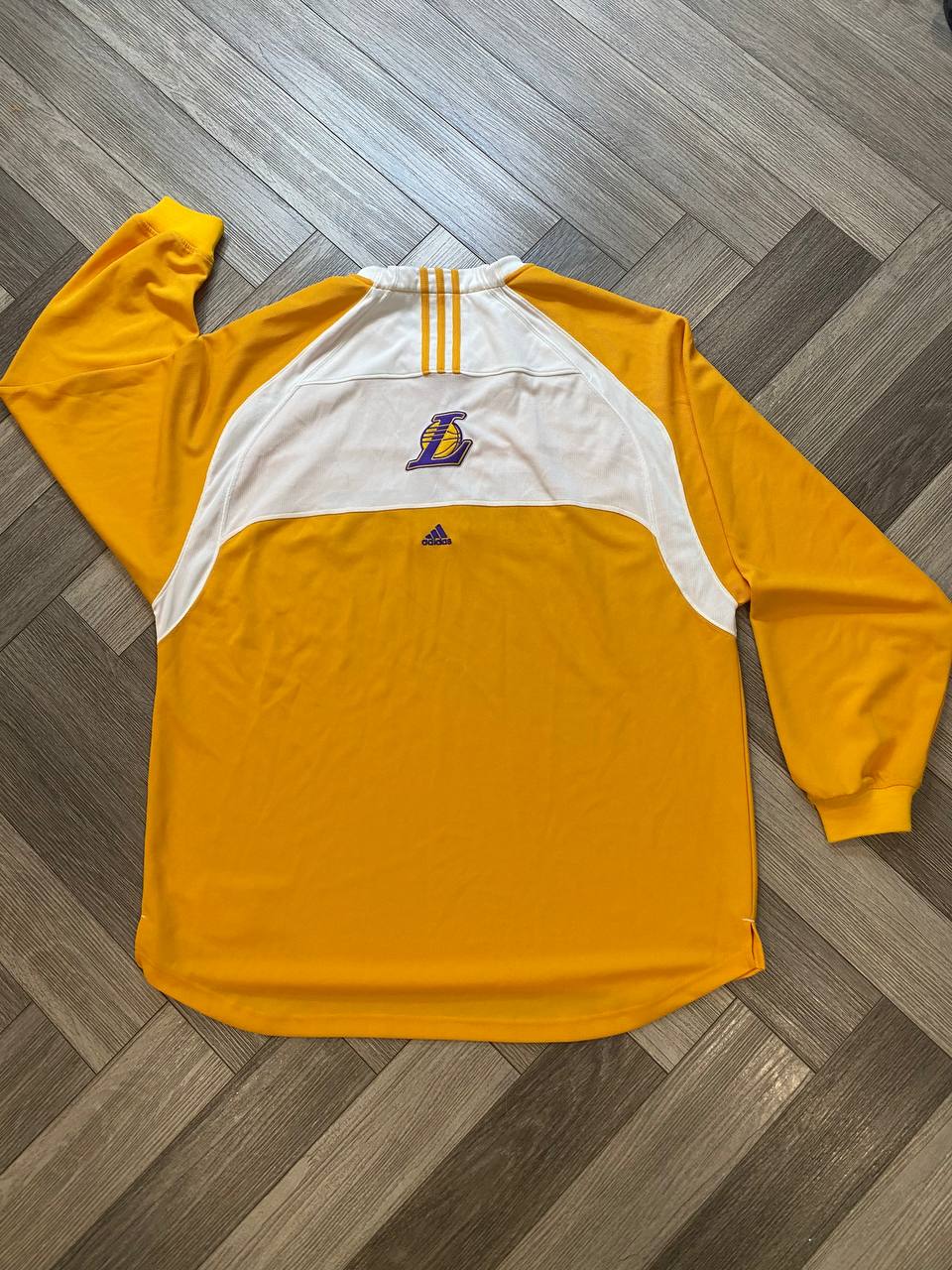 Adidas NBA Lakers Long Sleeve Shirt Yellow Mens Good Condition