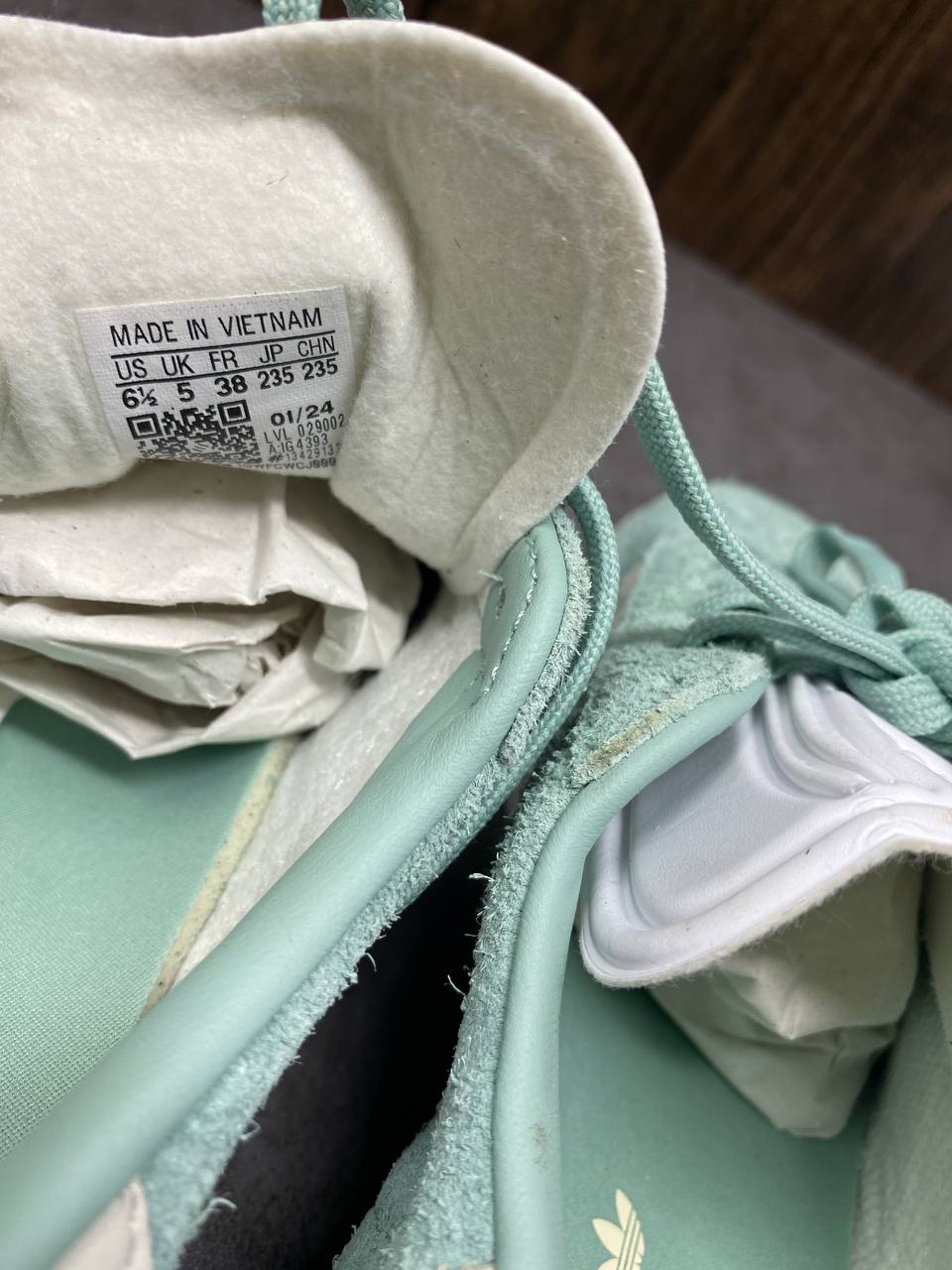 Adidas Gazelle Mint Green Suede Sneakers New Mens Various Sizes