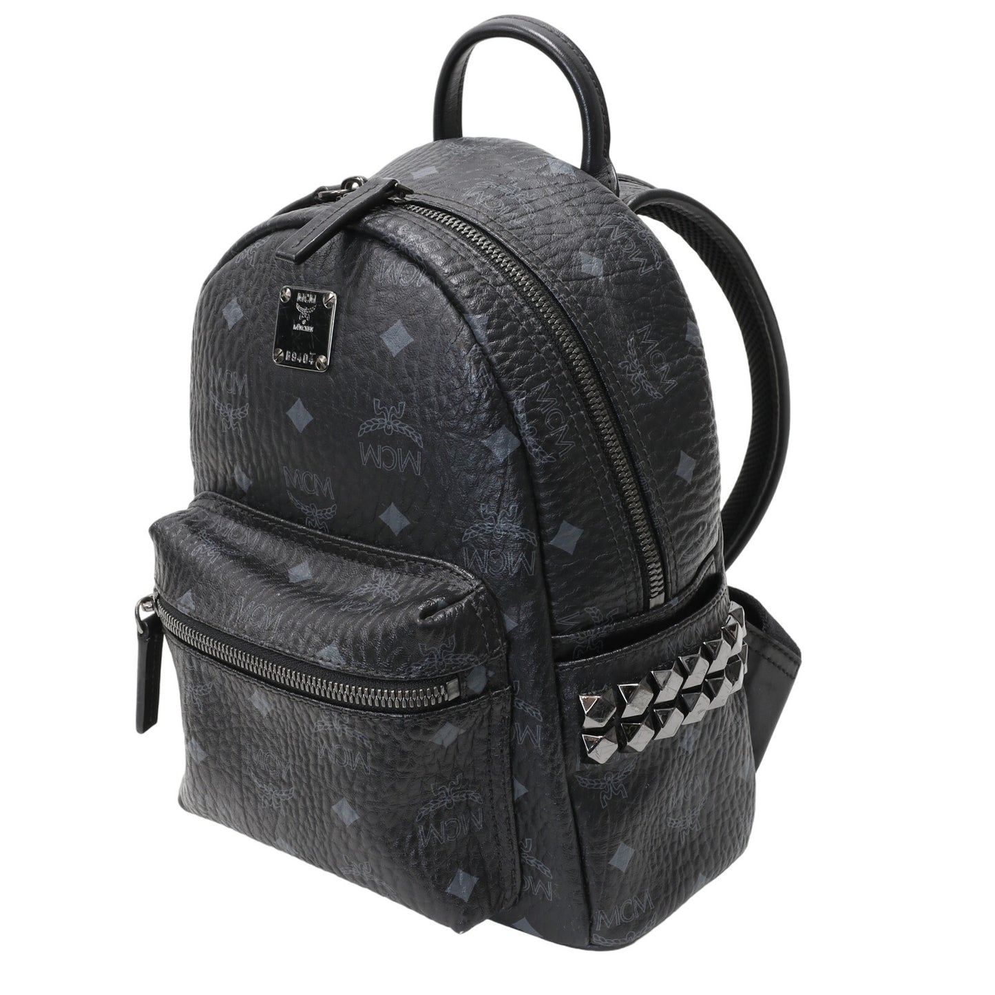 MCM Stark Side Stud Backpack Black Visetos Mini - MM-B0619C-B007