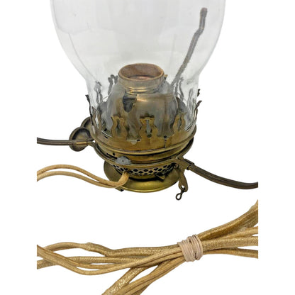 Fenton Glass Lamp Pink Hobnail Iridescent Vintage Lamp Duplex Victorian Luxury