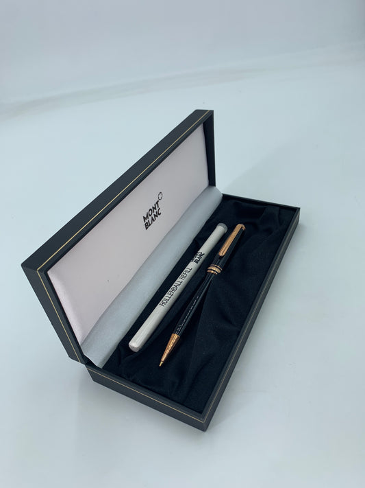 Montblanc Meisterstück Classique Gold Trim Rollerball Pen Black Like New
