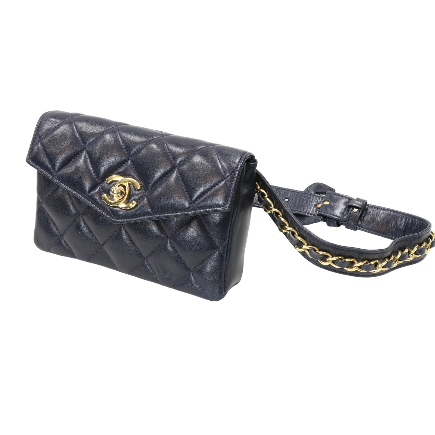 Chanel Quilted Waist Pouch Bum Mini Lambskin Sling Bag CC-B0721P-0001