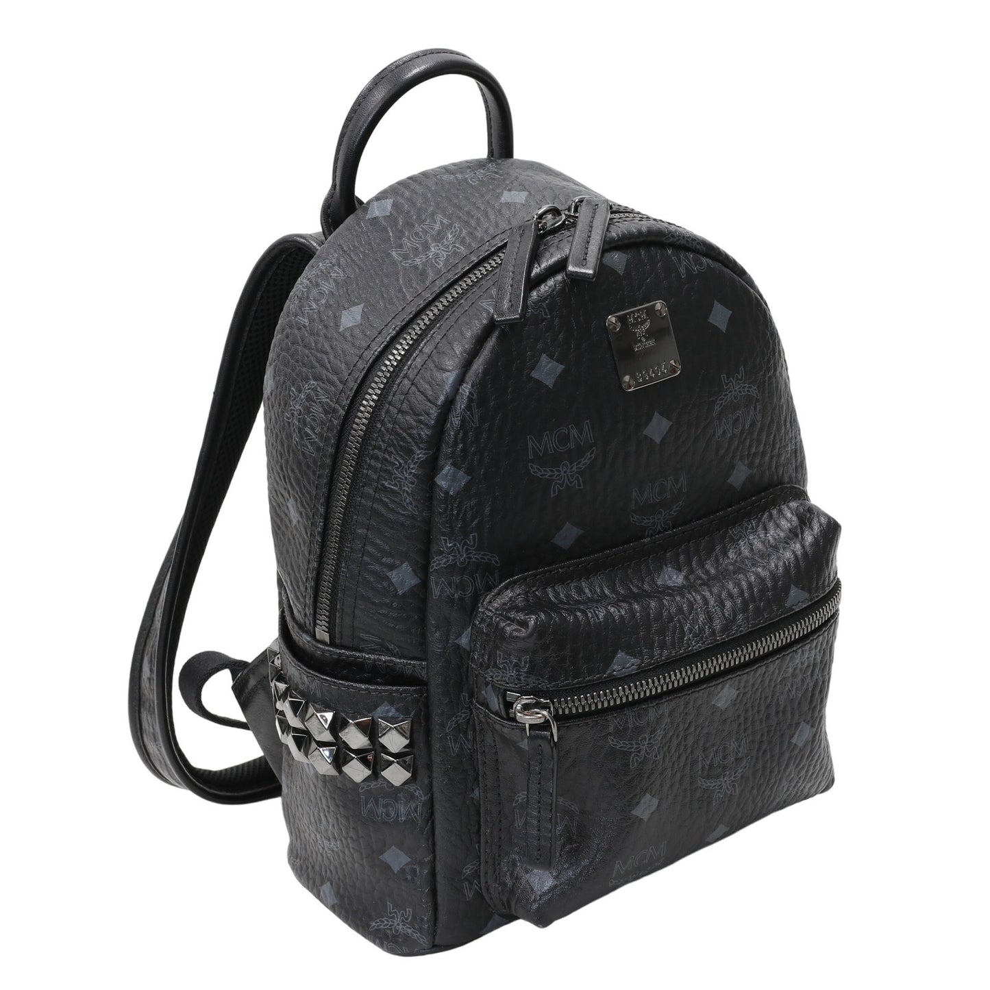 MCM Stark Side Stud Backpack Black Visetos Mini - MM-B0619C-B007