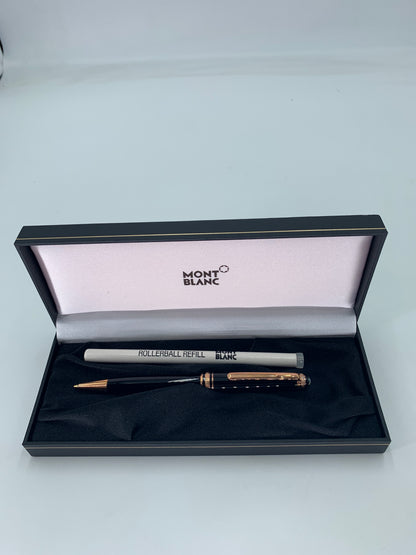 Montblanc Meisterstück Classique Gold Trim Rollerball Pen Black Like New