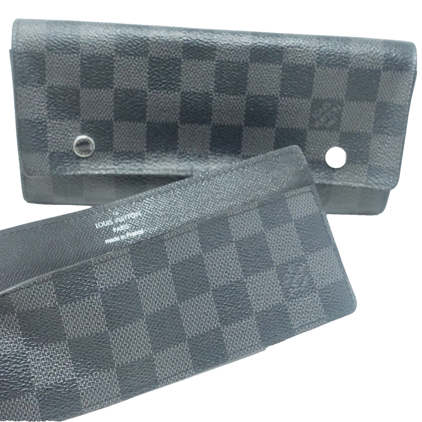 Louis Vuitton Men Damier Graphite Portefeuille Wallet Travel Long LV-W0712P-C002