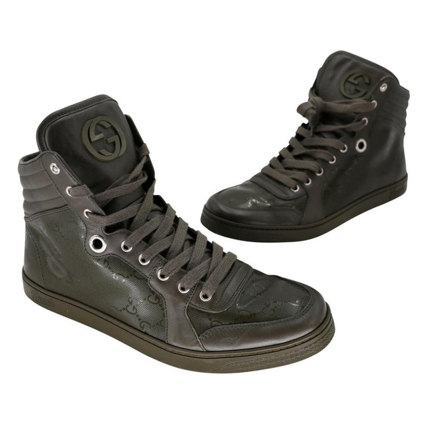 Gucci Military High Top Olive GG 9.5 Monogram Kim Jones Sneakers GG-S0829-A002