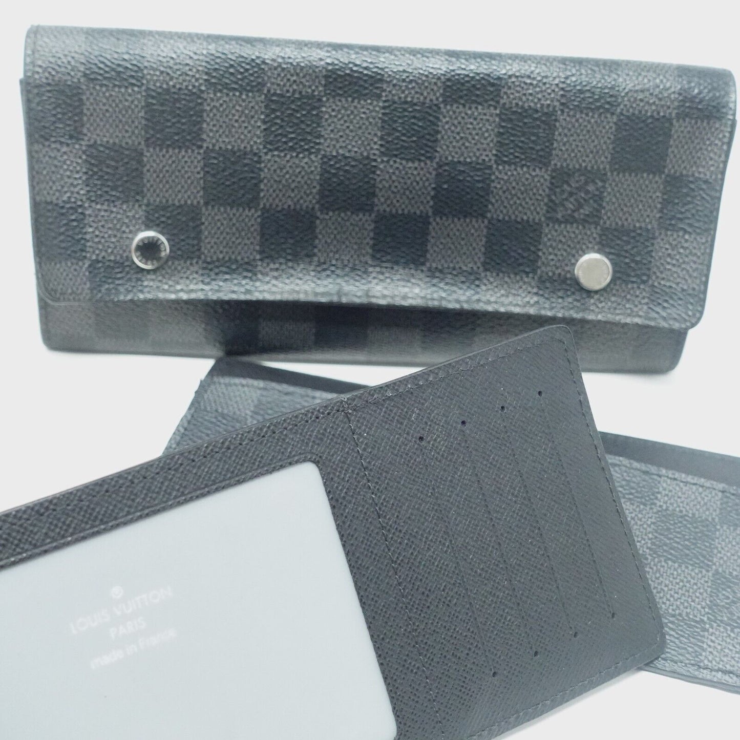 Louis Vuitton Men Damier Graphite Portefeuille Wallet Travel Long LV-W0712P-C002