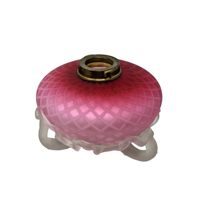 Fenton Glass Lamp Pink Hobnail Iridescent Vintage Lamp Duplex Victorian Luxury