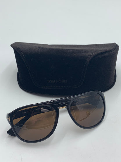 Tom Ford Aviator Sunglasses Black Gold Brown Gradient Lenses w/Case