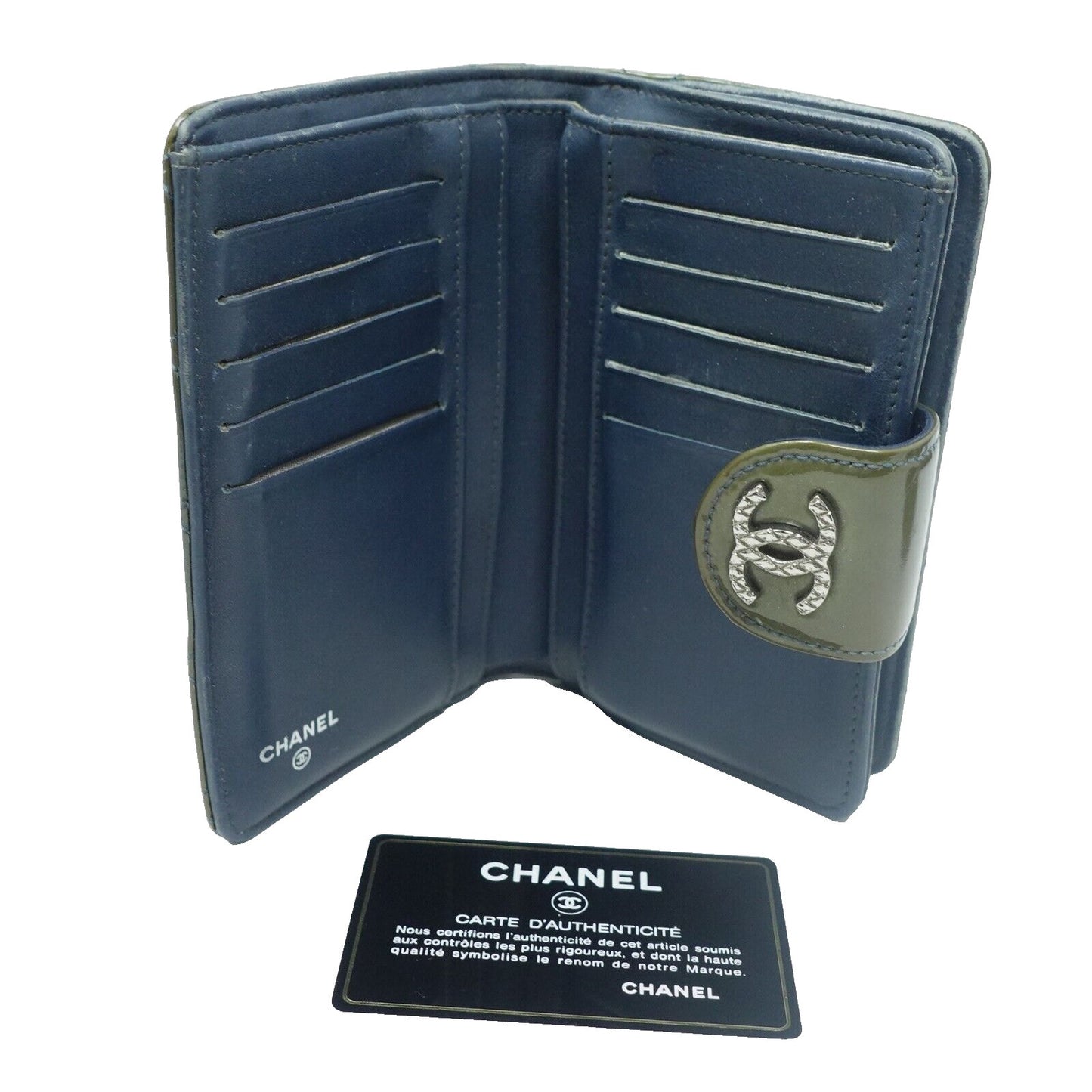 Chanel Kisslock Olive Patent Leather Olive Wallet CC-W0712P-C004