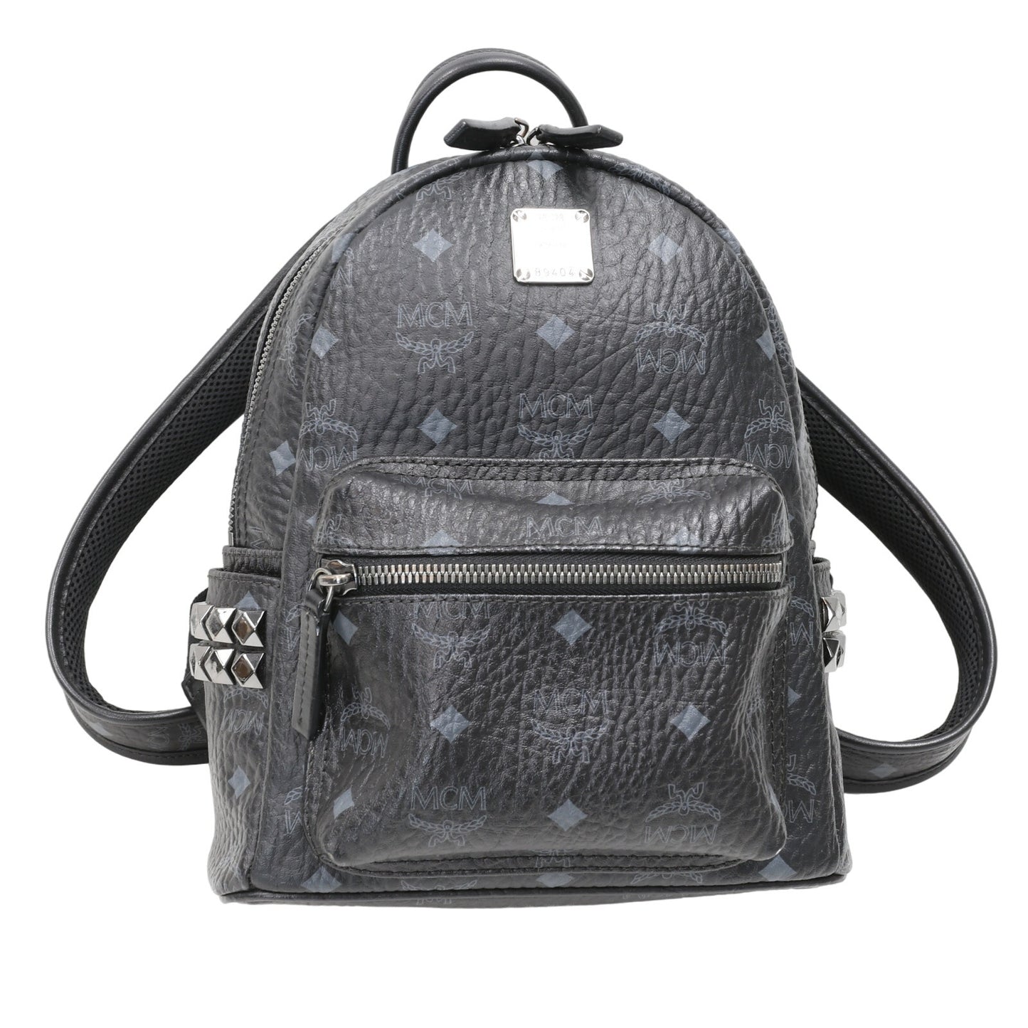 MCM Stark Side Stud Backpack Black Visetos Mini - MM-B0619C-B007