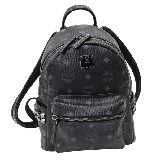 MCM Stark Side Stud Backpack Black Visetos Mini - MM-B0619C-B007