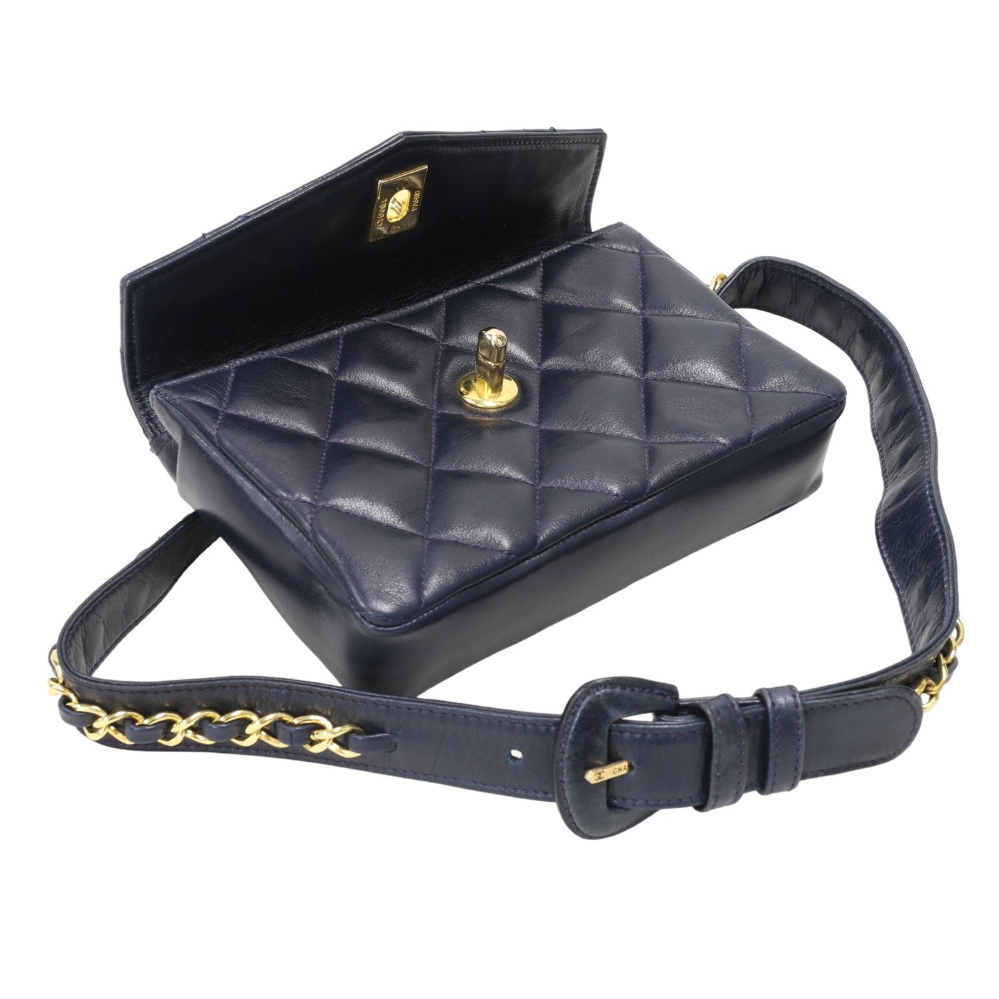 Chanel Quilted Waist Pouch Bum Mini Lambskin Sling Bag CC-B0721P-0001