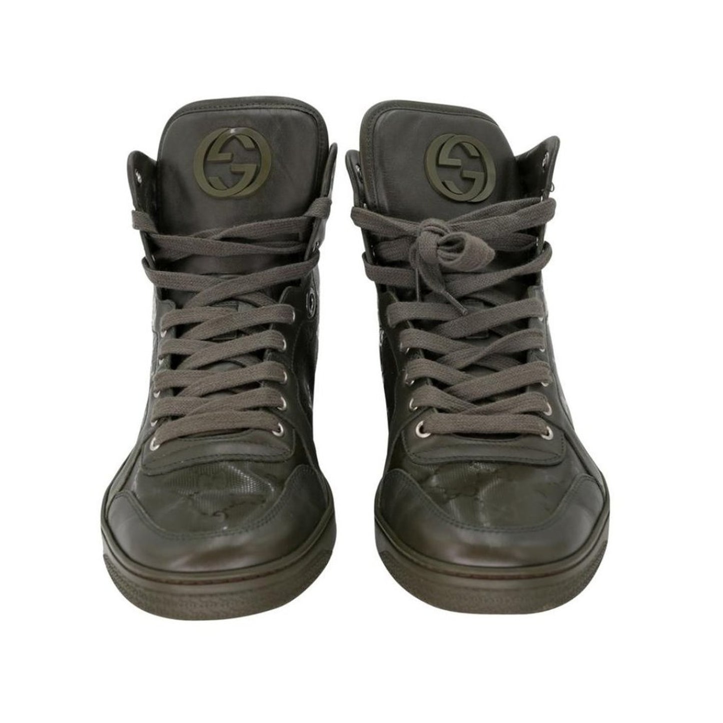 Gucci Military High Top Olive GG 9.5 Monogram Kim Jones Sneakers GG-S0829-A002