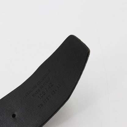 Tom Ford Black Crocodile Leather Belt Gold T Buckle