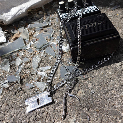 Premium Label 1999 Razor Blade Charm .925 Silver Bad Habits Necklace