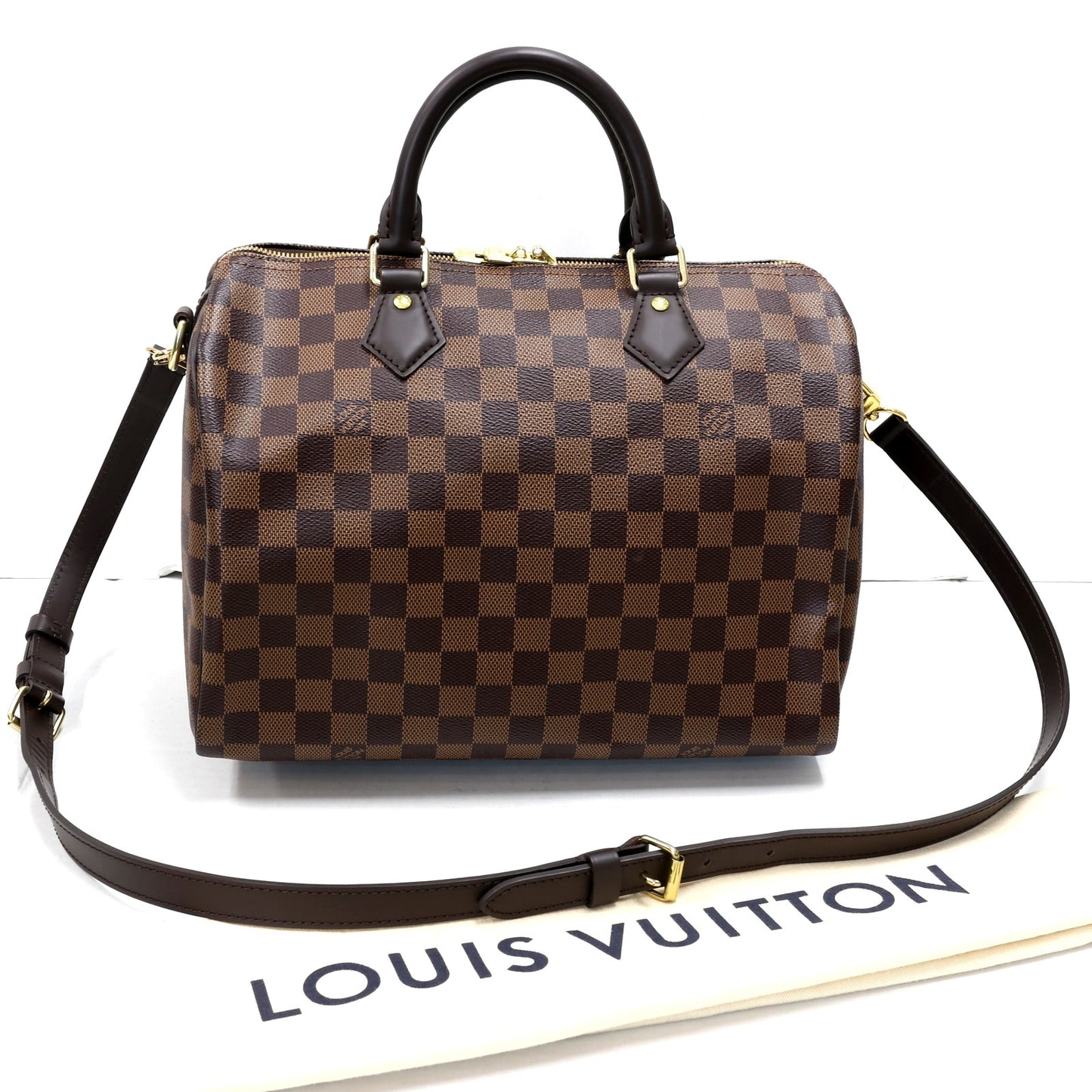 Louis Vuitton NEW Damier Ebene 2020 Speedy 30 Bandouliere LV-B0619P-B005