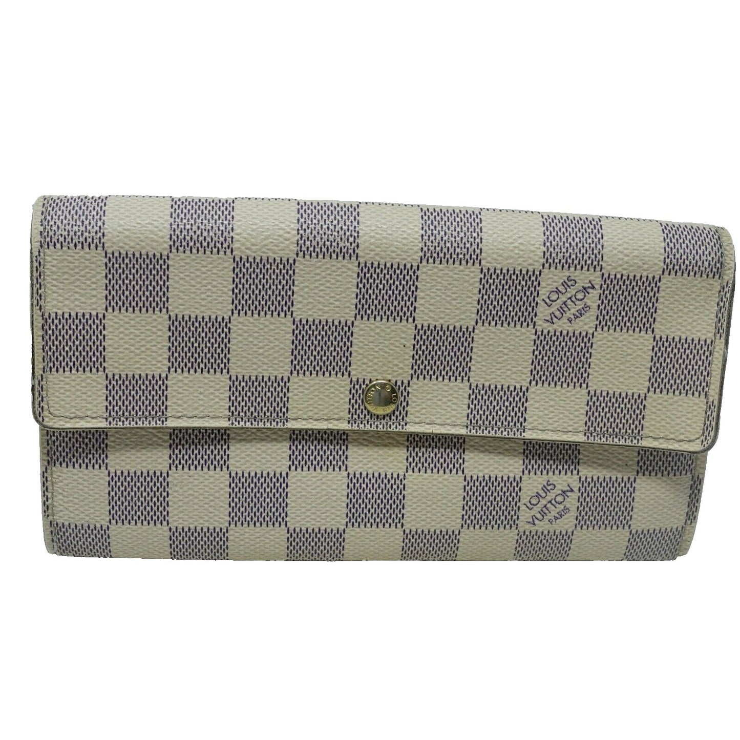 Louis Vuitton Azur Canvas Sarah GM Long Wallet Travel LV-W0712P-C005