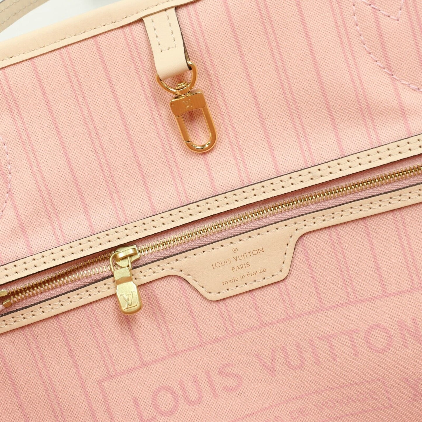 LOUIS VUITTON Damier Azur Braided Neverfull MM Pink New Box Rare LV-B1206P-A009